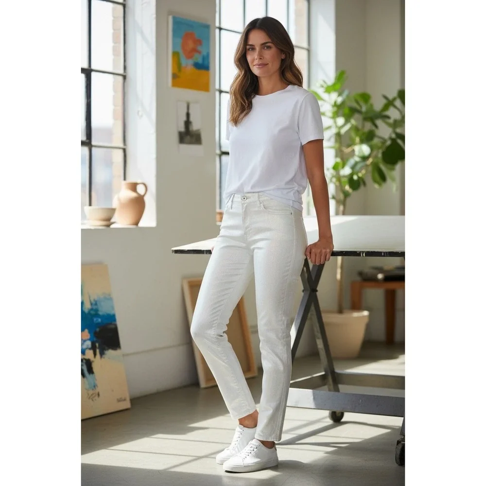 Love Cult‎ Denim Mid Rise Skinny Leg, Silver Foil Holographic Jeans Large NWT